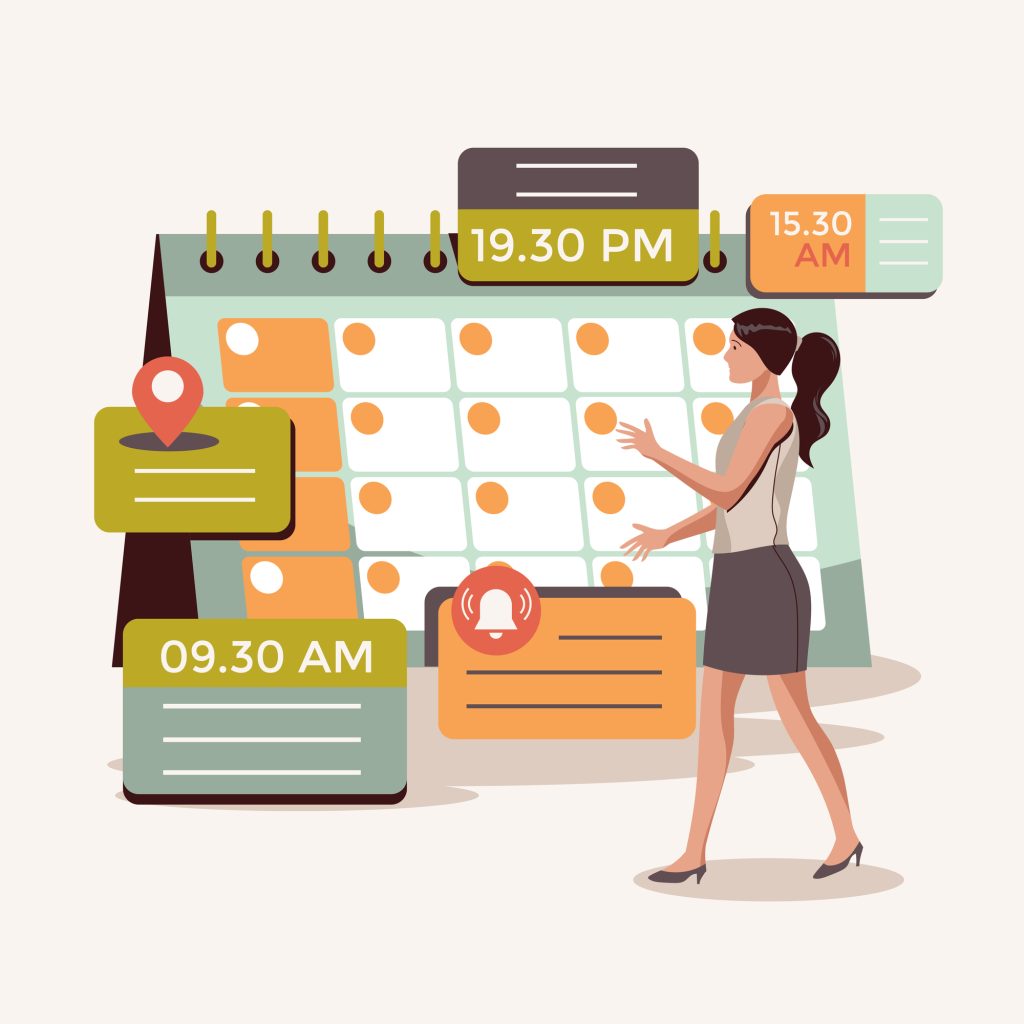 illustration-of-woman-with-daily-schedule