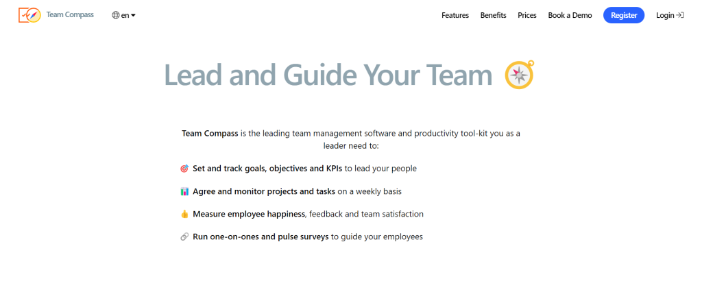 TeamCompass-landing-page-screenshot