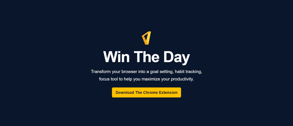 Win The Day landing page screenshot