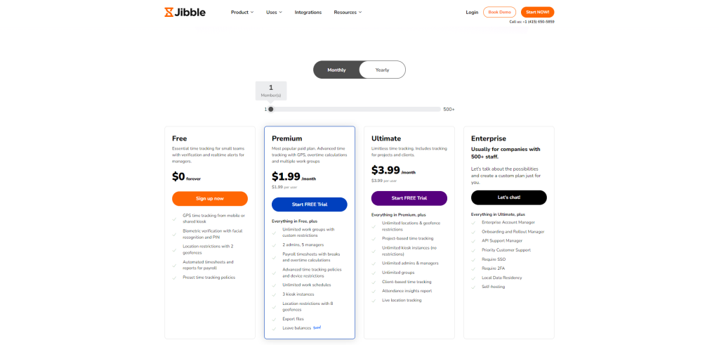 Jibble-official-pricing-page-screenshot