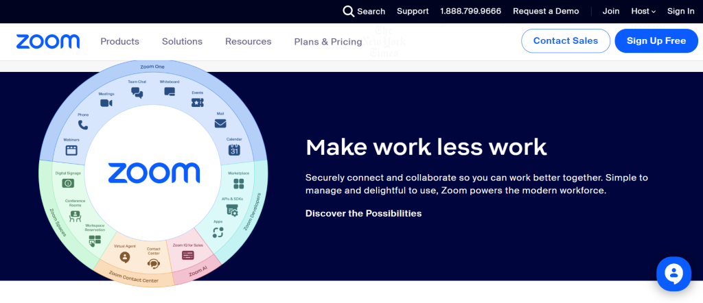 Zoom Scheduler landing page screenshot