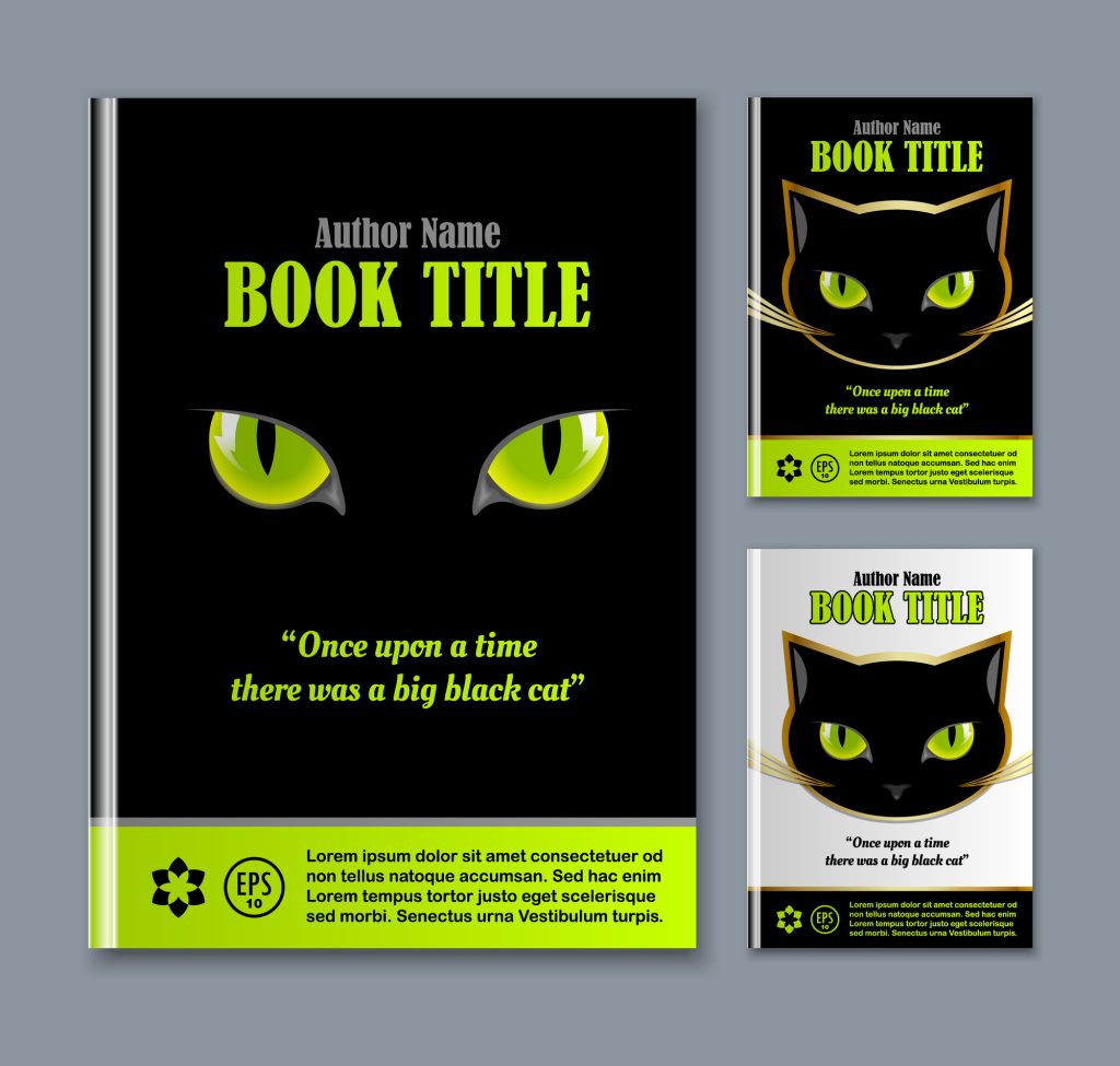 Ebook covers displaying color on black and color on white backgrounds
