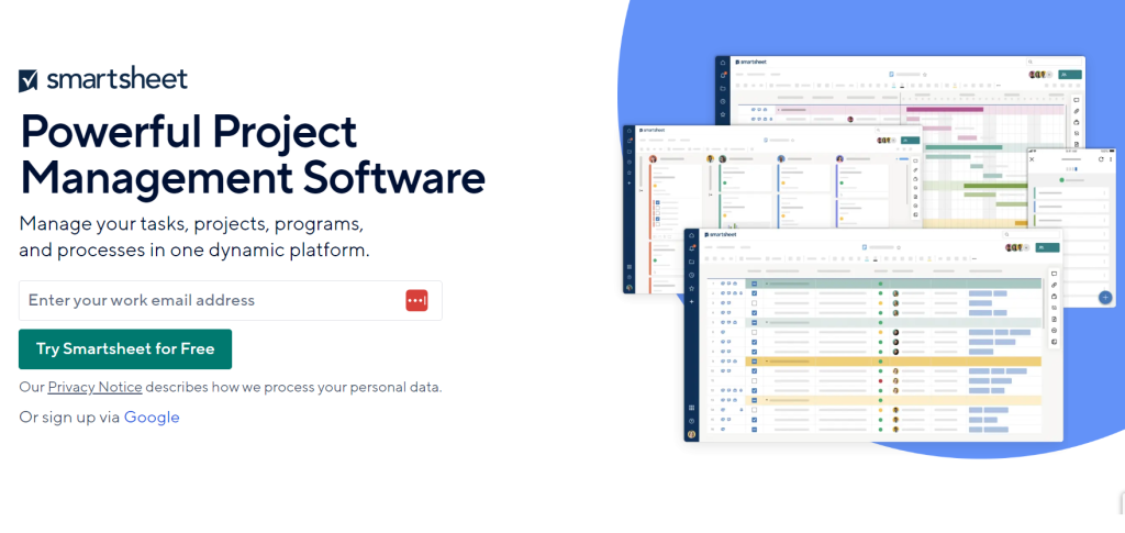 SmartSheet screenshot